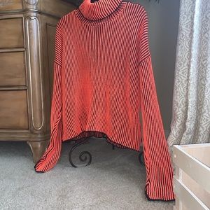 Missguided Orange & Black Ribbed Sweater